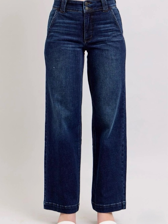Judy Blue Denim - Judy Blue Wide Leg High Waist Jeans Dark Wash JB82642DKCO Size 9/29